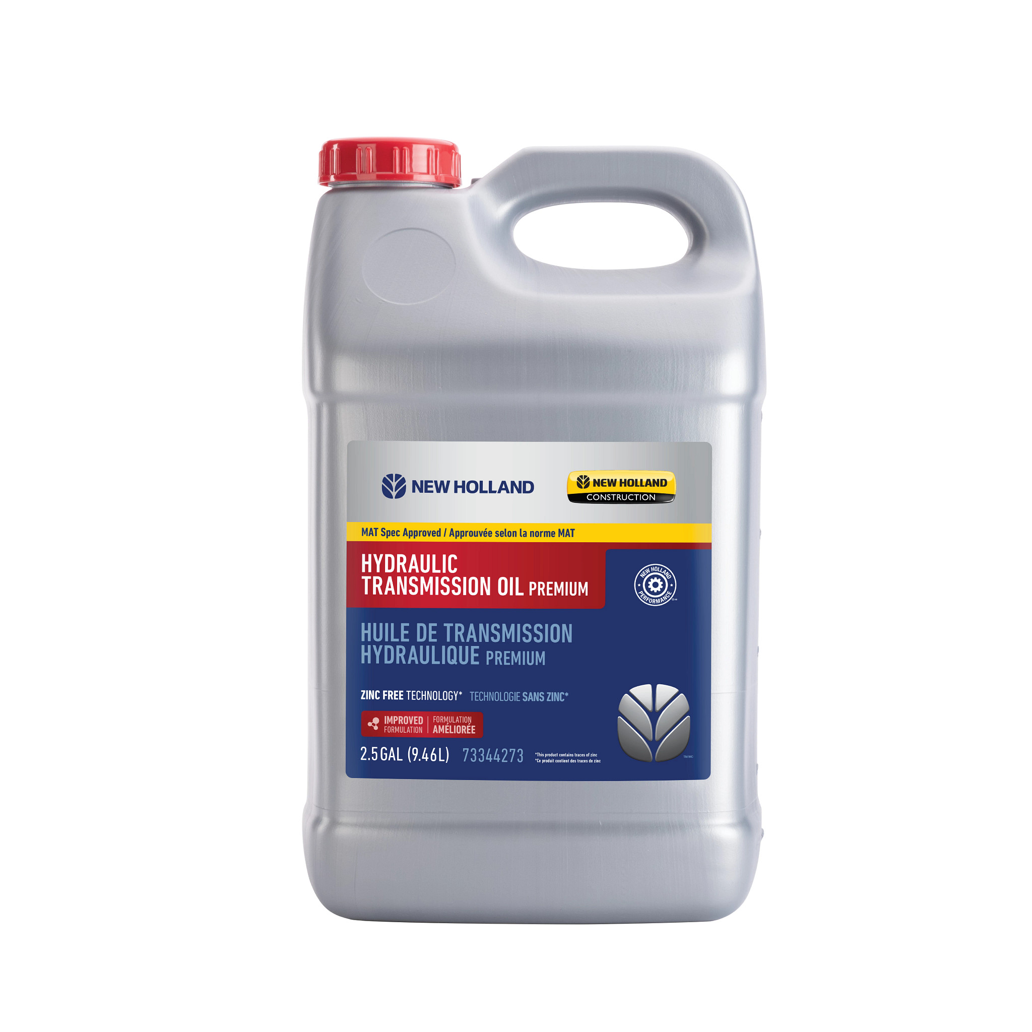Huile de transmission hydraulique de qualité supérieure - 2,5 gal/9,46 L | NEWHOLLANDAG | CA | EN