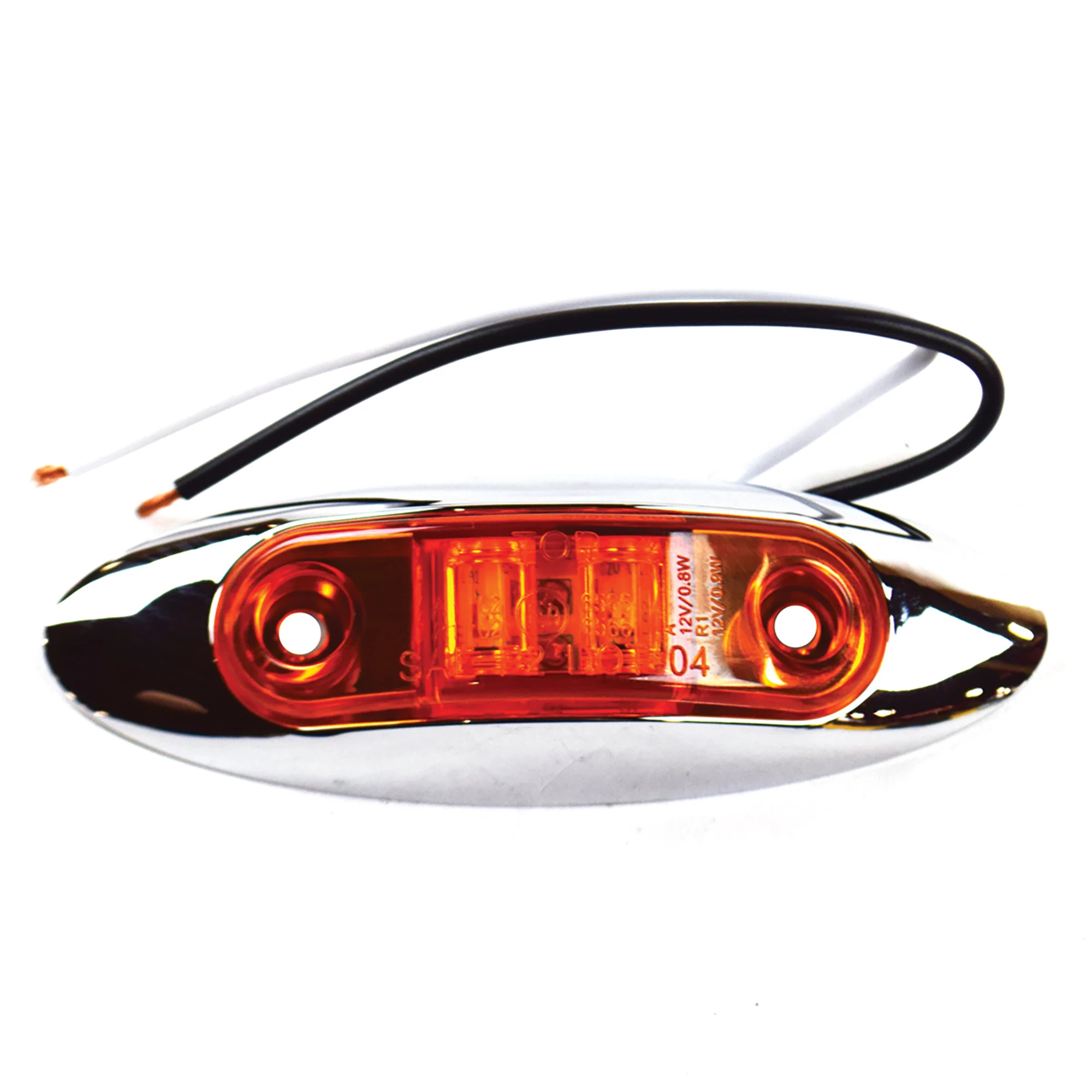 Trailer LED Marker and Clearance Light Kit - Chrome Bezel - Amber - 2 3/4