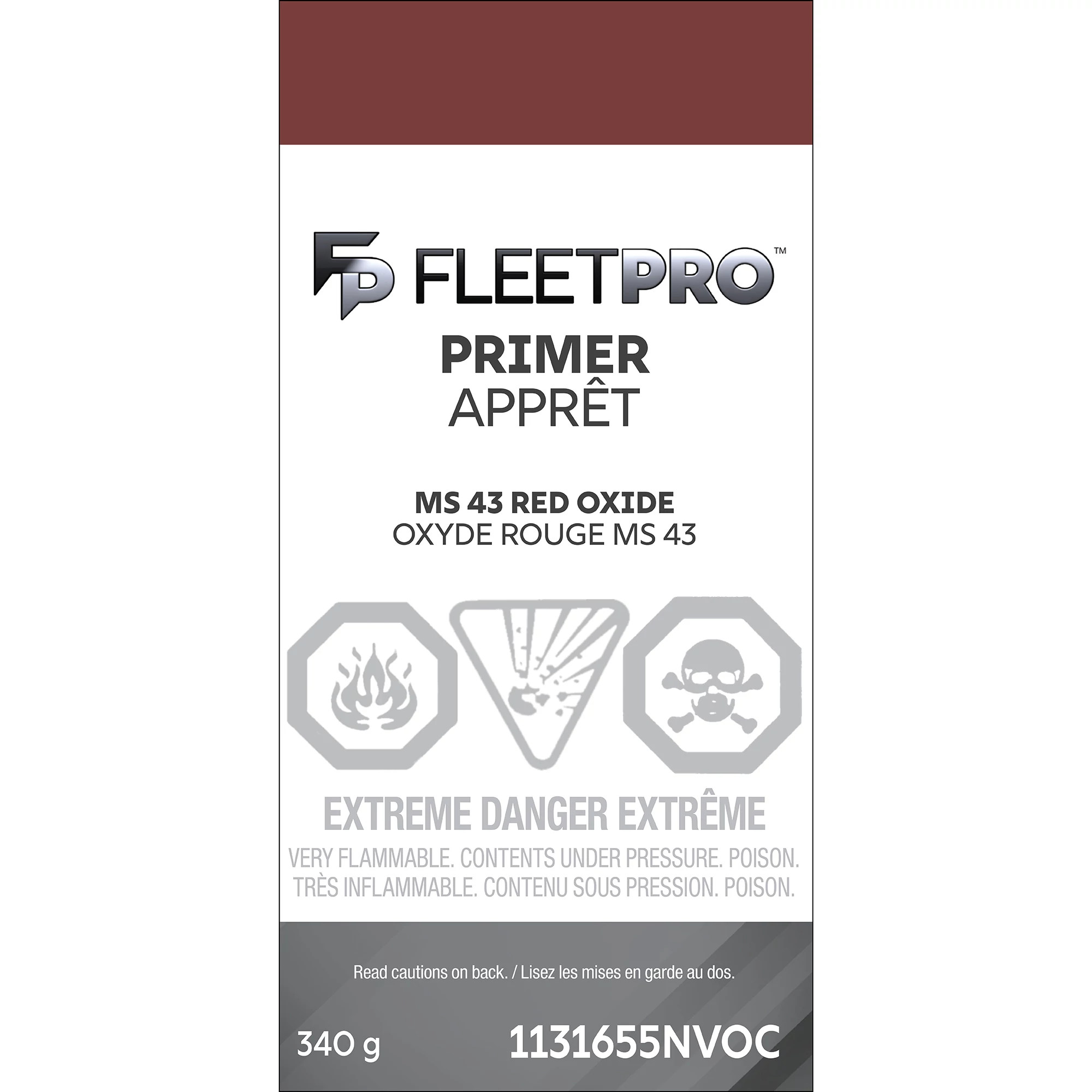 MS 43 Red Oxide Primer - Low VOC - 12 oz/340 g Spray Can | CASECE | US | EN