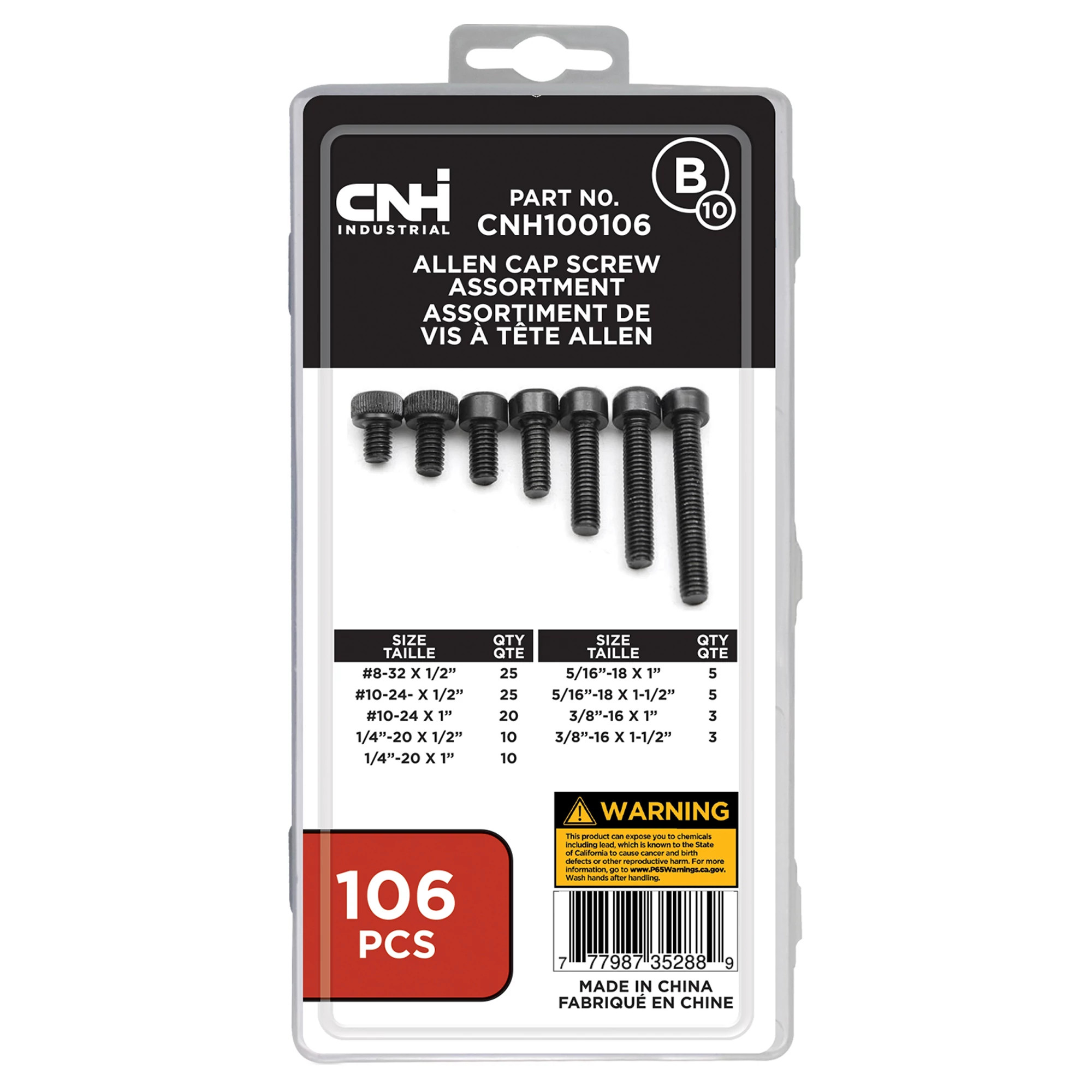 Allen Head Screw Kit - SAE - 106 Pieces | CASECE | CA | EN