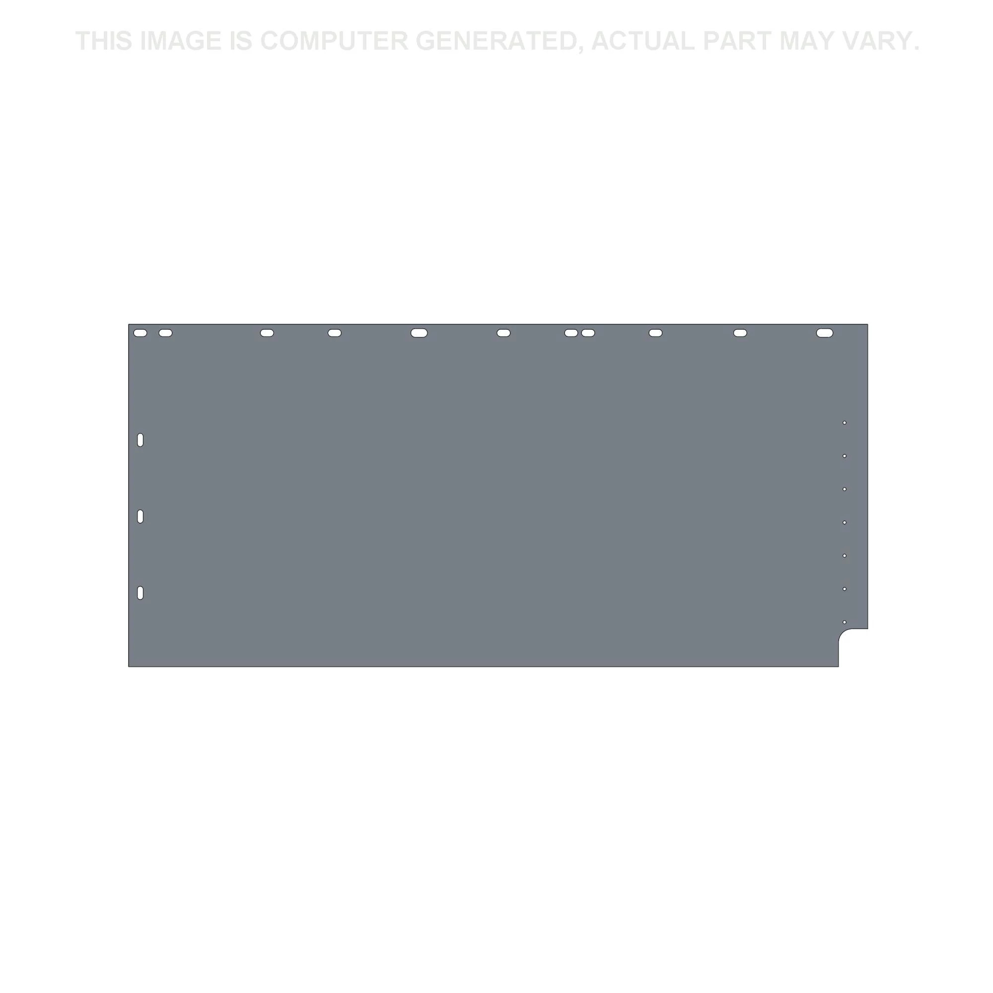 Placa da estrutura principal - 1111 mm C x 515 mm L x 1,1 mm Esp