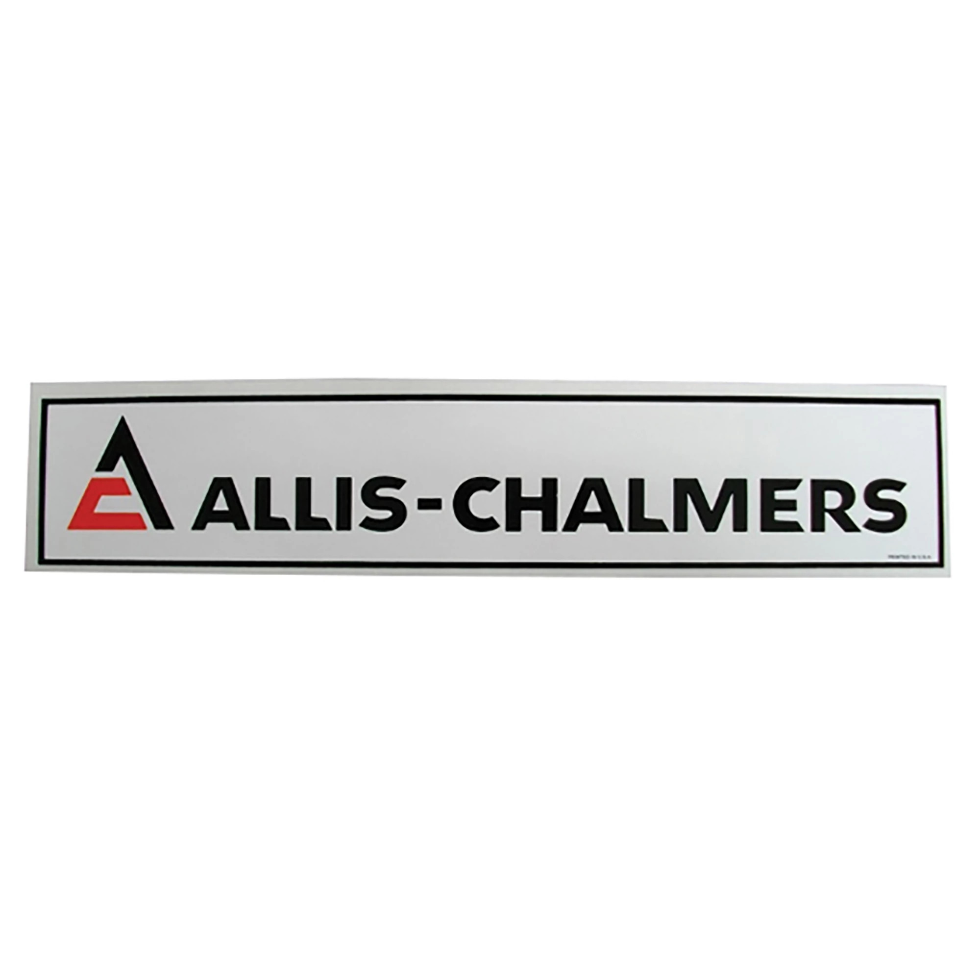 Allis Chalmers Decal - Black and Orange on White Background - Mylar - 3" x 18" - 100154FP