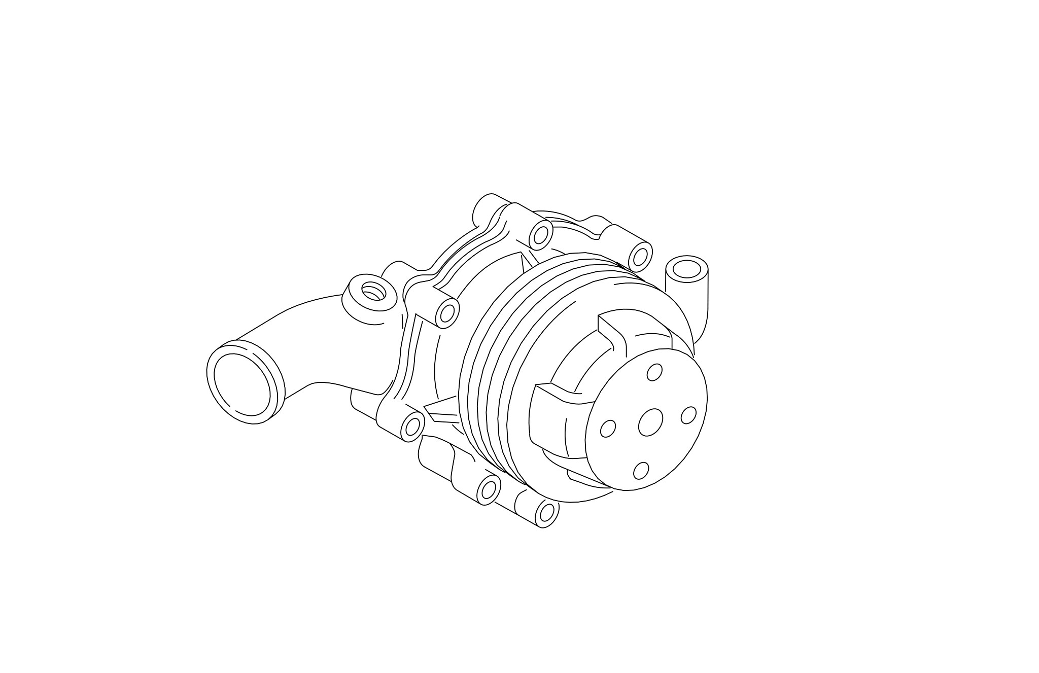 Bomba de água - polia dupla