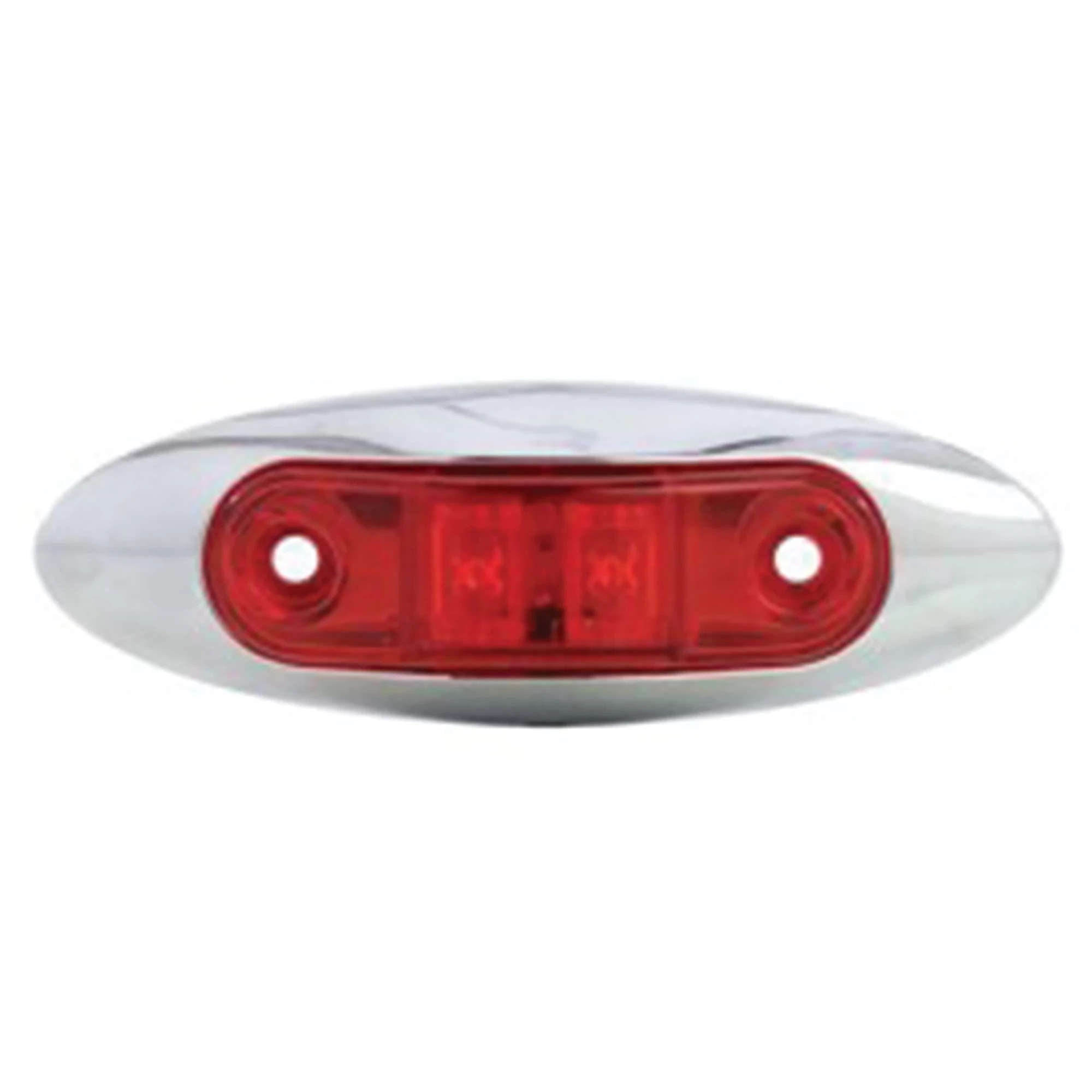 Trailer LED Marker and Clearance Light Kit - Chrome Bezel - Red - 2 3/4