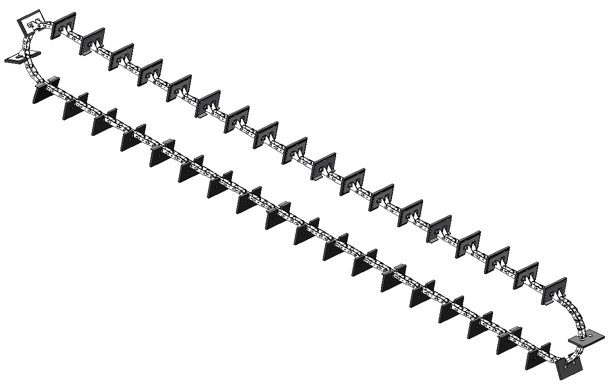 Elevador De Graos Corrente Ca550 Com 40 Borrachas