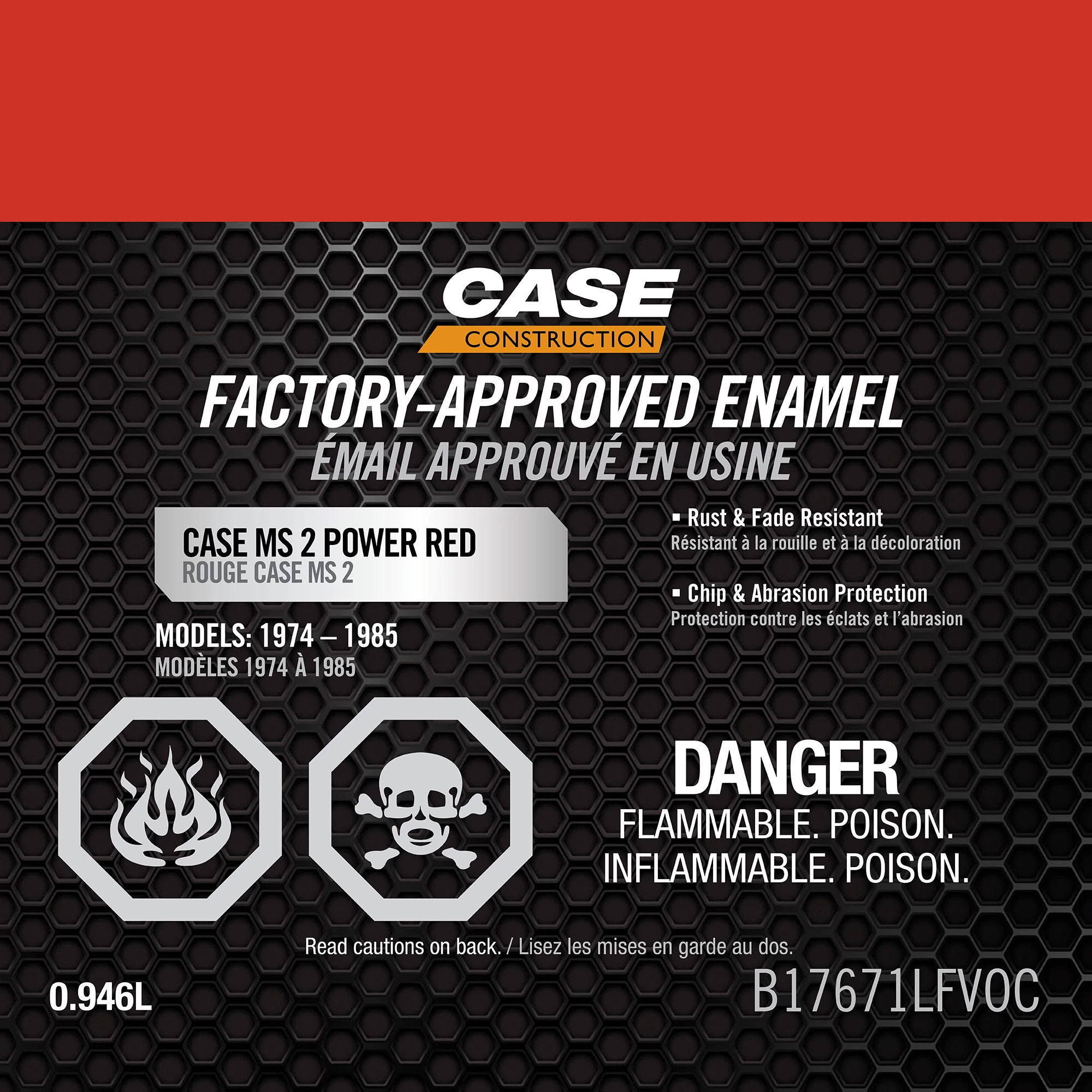 Peinture émail MS 2 rouge énergique - Faible taux de COV - bouteille d'1 pte/946 ml | CASECE | CA | FR