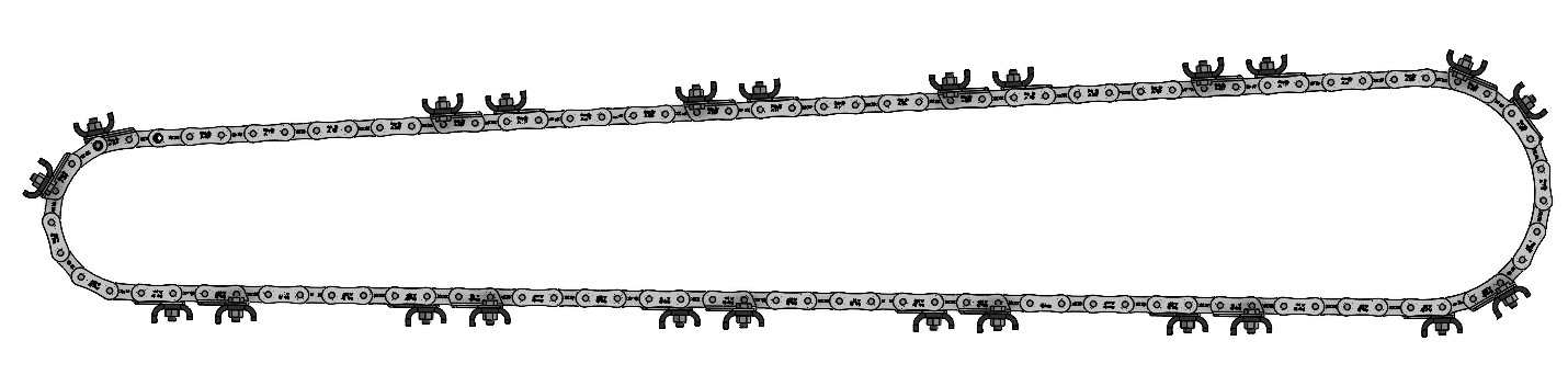 ESTEIRA ALIMENTADORA C/ 36 TRAVESSAS