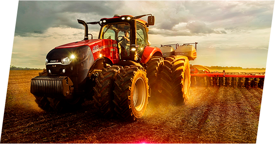 Trator Puma Case IH com engate de Plantadeira em atividade no campo