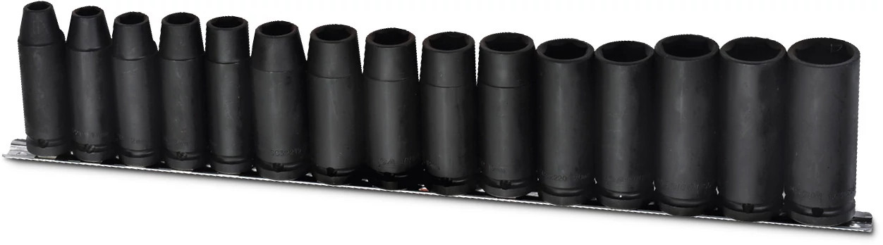 Jeu de douilles longues pour clé à choc à 6 pans à entraînement de 1/2 po Case IH – 15 pièces – Unité métrique | CASECE | CA | EN
