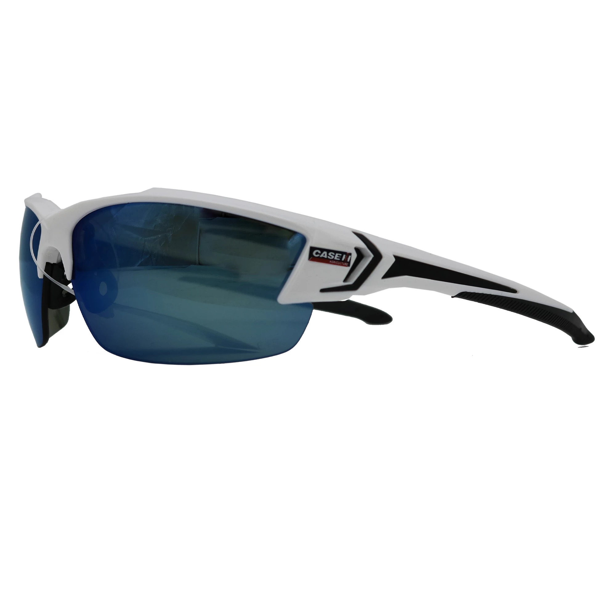 Safety Eyewear - White Frame - Aqua Precision Blue Mirror Lenses | CASEIH | US | EN