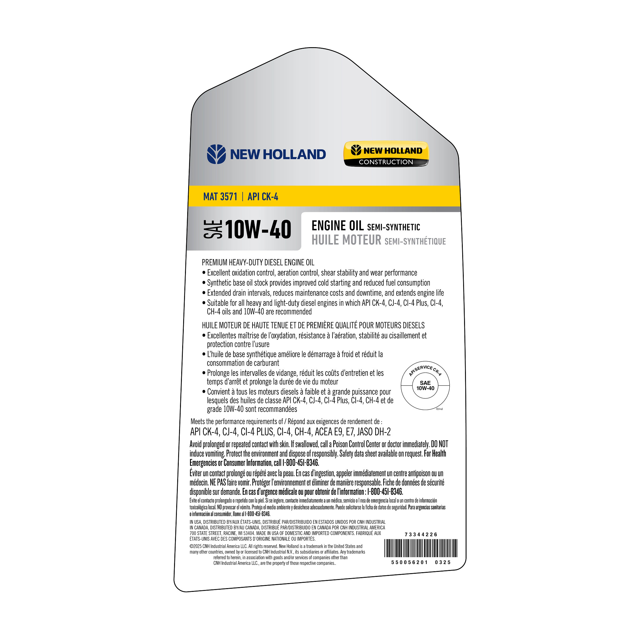 ENGINE OIL | NEWHOLLANDAG | CA | EN