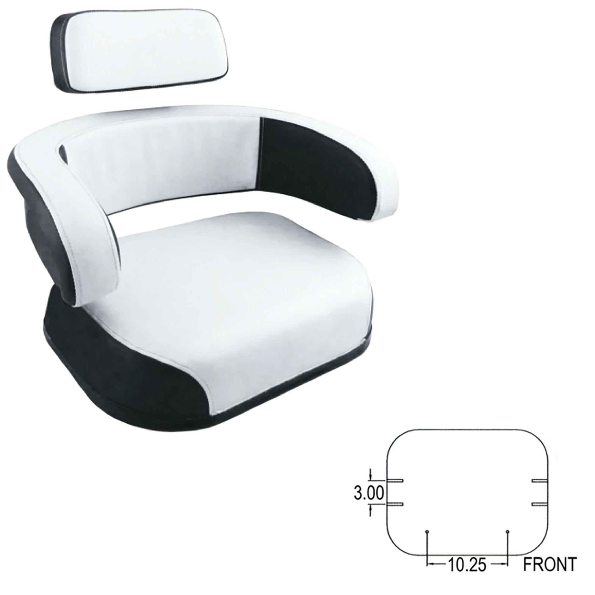 Seat Cushion Set - White/Black Vinyl - 3-Piece | NEWHOLLANDAG | US | EN