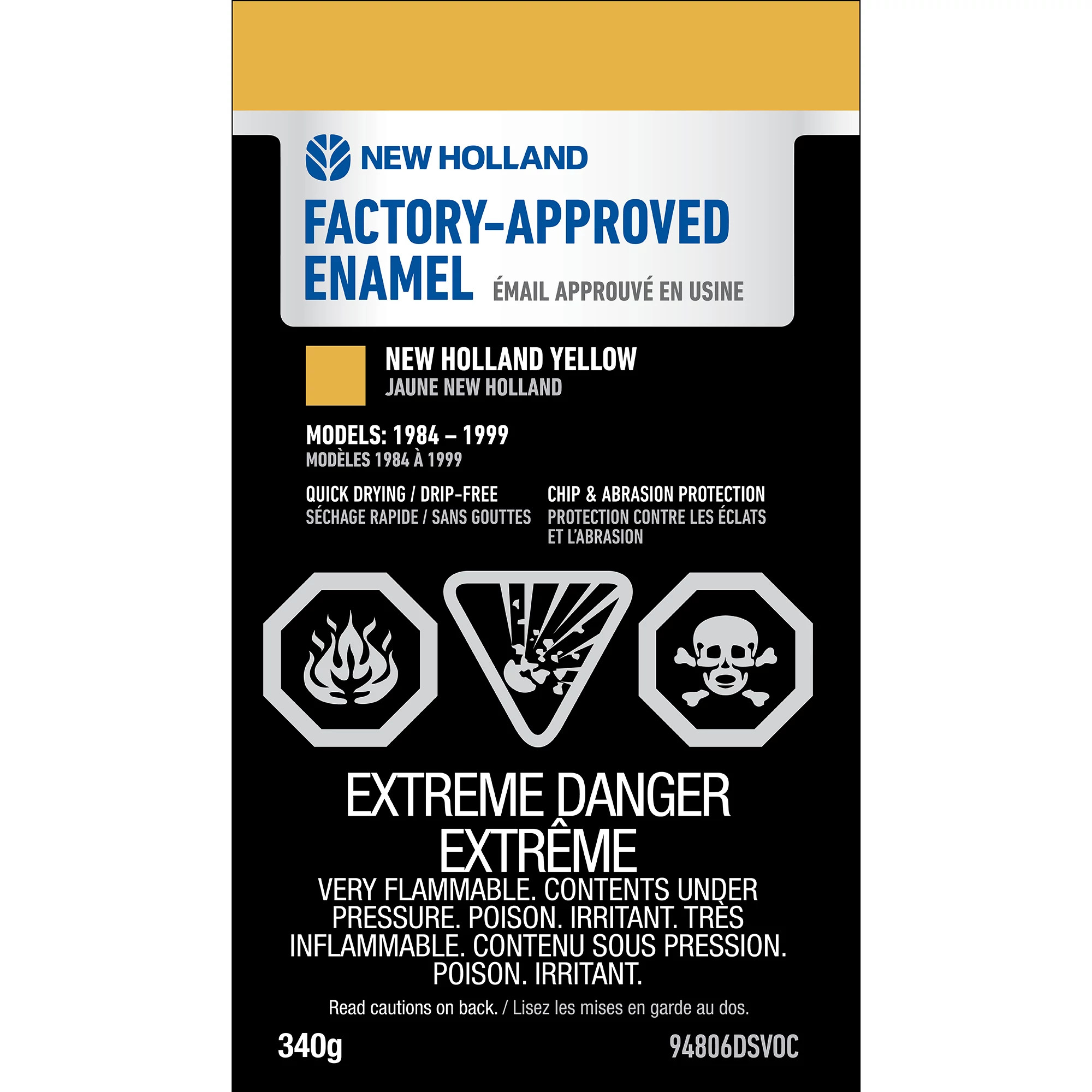 Yellow Enamel Paint - Low VOC - 12 oz/340 g Spray Can | NEWHOLLANDCE | CA | EN