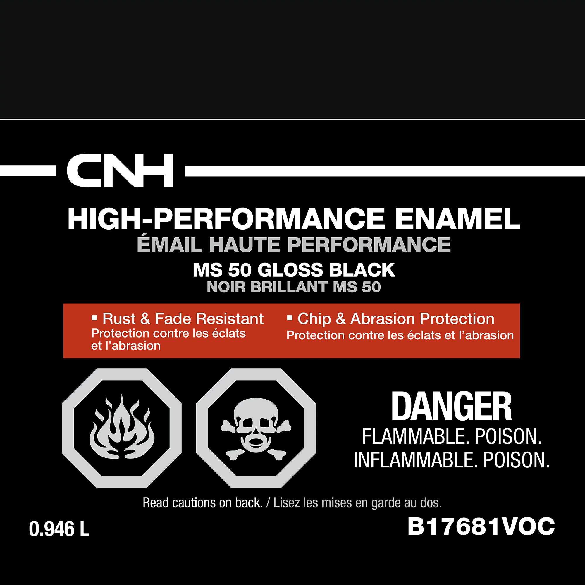 Gloss Black Enamel Paint - Low VOC - 1 qt/946 ml Can | NEWHOLLANDCE | CA | EN
