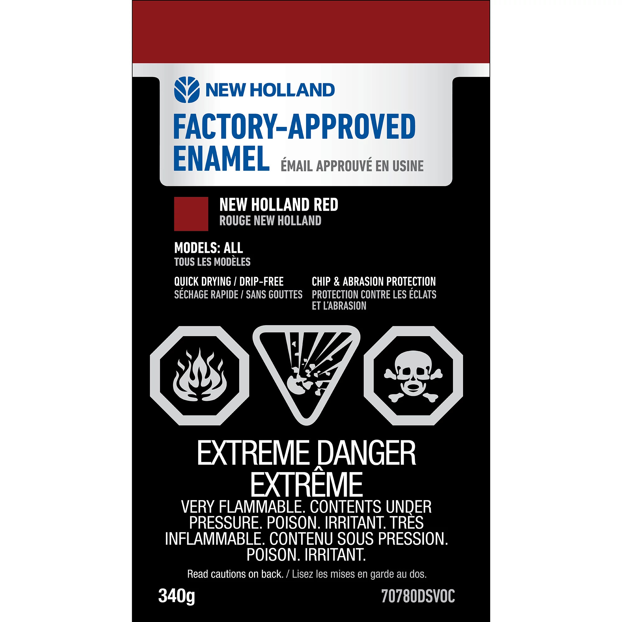 Red Enamel Paint - Low VOC - 12 oz/340 g Spray Can | NEWHOLLANDCE | CA | EN